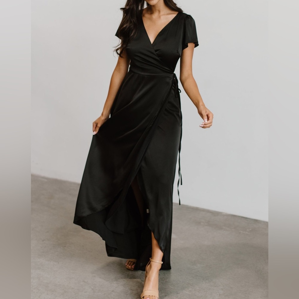 Krystal Satin Wrap Gown